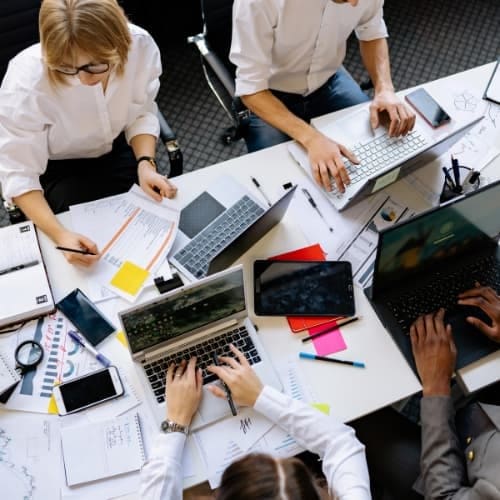 Business people working together