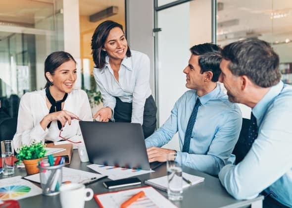 People working together in business
