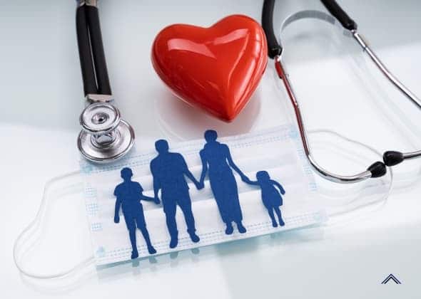 Stethescope and heart and family